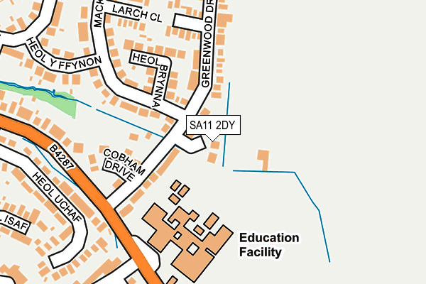 SA11 2DY map - OS OpenMap – Local (Ordnance Survey)
