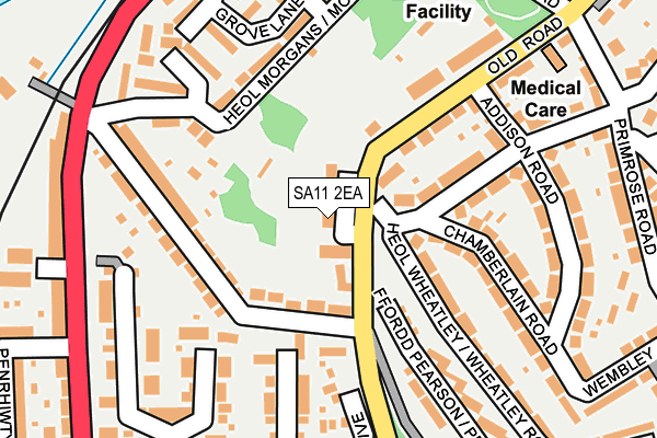 SA11 2EA map - OS OpenMap – Local (Ordnance Survey)