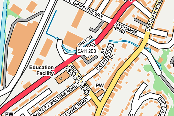 SA11 2EB map - OS OpenMap – Local (Ordnance Survey)