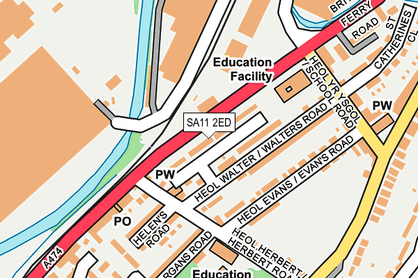 SA11 2ED map - OS OpenMap – Local (Ordnance Survey)