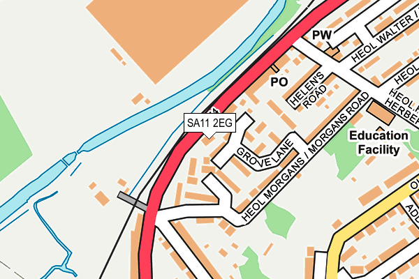 SA11 2EG map - OS OpenMap – Local (Ordnance Survey)