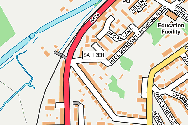 SA11 2EH map - OS OpenMap – Local (Ordnance Survey)