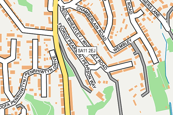 SA11 2EJ map - OS OpenMap – Local (Ordnance Survey)