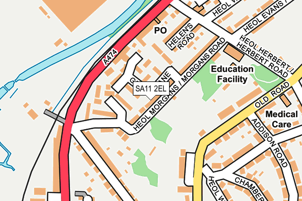 SA11 2EL map - OS OpenMap – Local (Ordnance Survey)