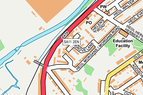 SA11 2EN map - OS OpenMap – Local (Ordnance Survey)