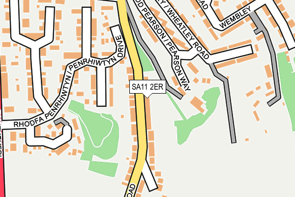 SA11 2ER map - OS OpenMap – Local (Ordnance Survey)