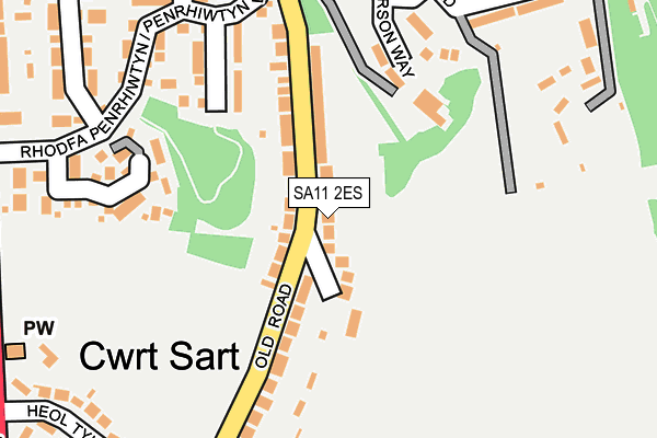 SA11 2ES map - OS OpenMap – Local (Ordnance Survey)