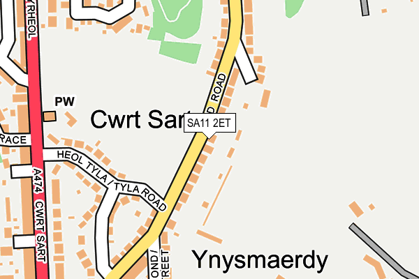 SA11 2ET map - OS OpenMap – Local (Ordnance Survey)
