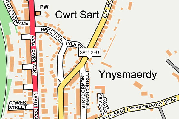SA11 2EU map - OS OpenMap – Local (Ordnance Survey)