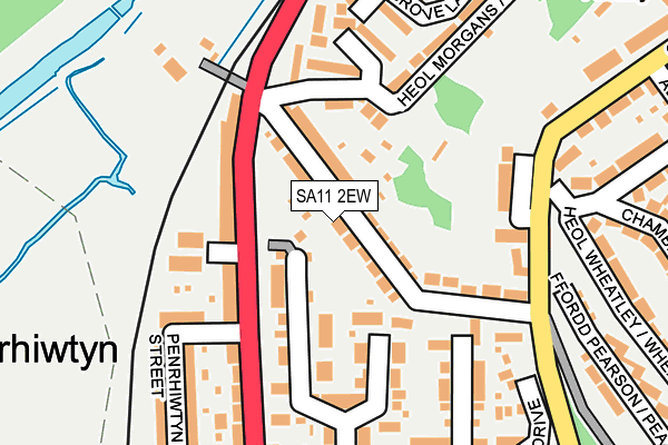 SA11 2EW map - OS OpenMap – Local (Ordnance Survey)