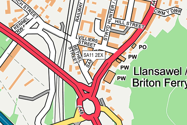 SA11 2EX map - OS OpenMap – Local (Ordnance Survey)