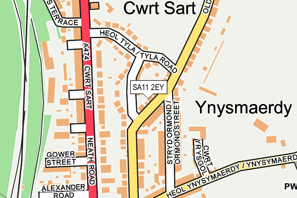 SA11 2EY map - OS OpenMap – Local (Ordnance Survey)