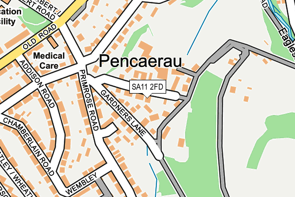 SA11 2FD map - OS OpenMap – Local (Ordnance Survey)