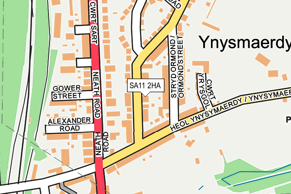 SA11 2HA map - OS OpenMap – Local (Ordnance Survey)