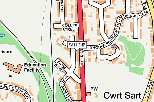 SA11 2HB map - OS OpenMap – Local (Ordnance Survey)