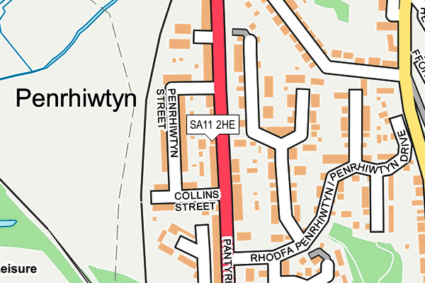 SA11 2HE map - OS OpenMap – Local (Ordnance Survey)