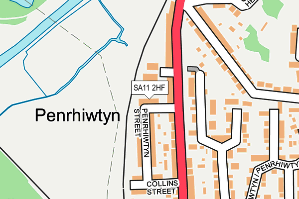 SA11 2HF map - OS OpenMap – Local (Ordnance Survey)