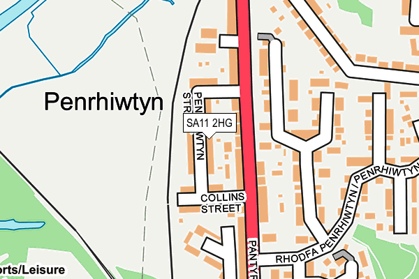 SA11 2HG map - OS OpenMap – Local (Ordnance Survey)