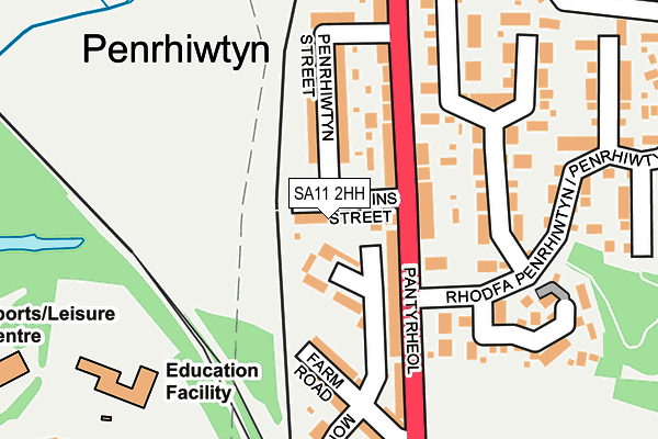 SA11 2HH map - OS OpenMap – Local (Ordnance Survey)