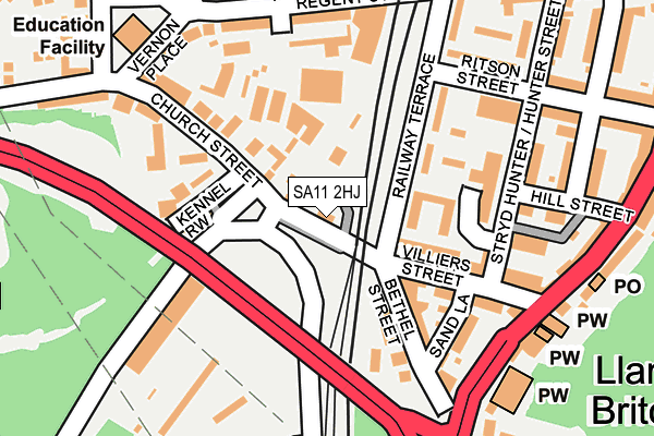 SA11 2HJ map - OS OpenMap – Local (Ordnance Survey)