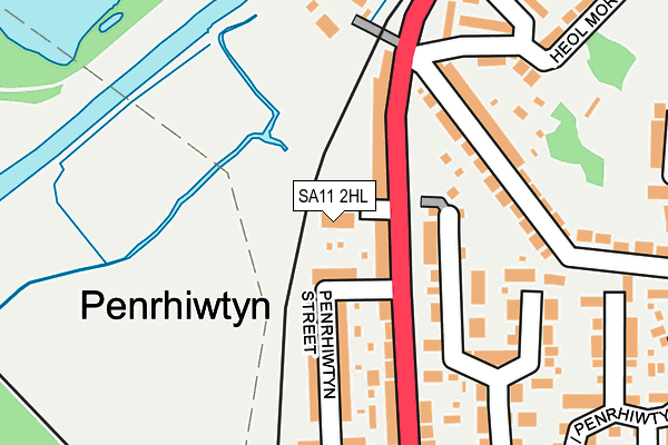 SA11 2HL map - OS OpenMap – Local (Ordnance Survey)