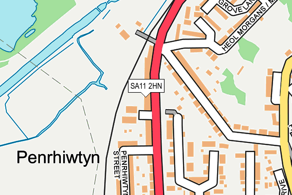 SA11 2HN map - OS OpenMap – Local (Ordnance Survey)