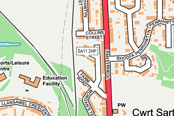 SA11 2HP map - OS OpenMap – Local (Ordnance Survey)