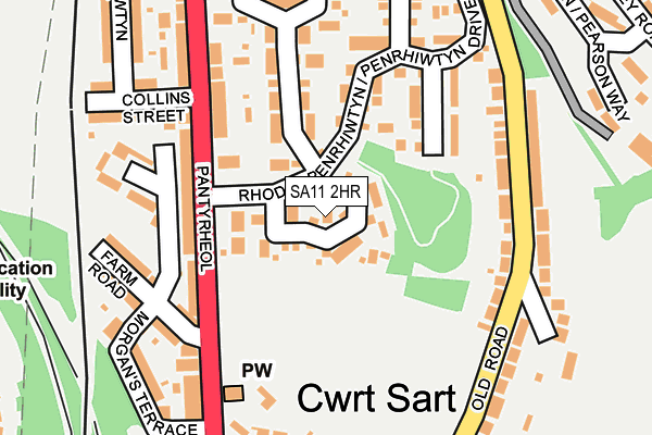 SA11 2HR map - OS OpenMap – Local (Ordnance Survey)