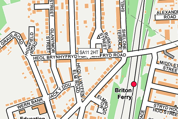 SA11 2HT map - OS OpenMap – Local (Ordnance Survey)