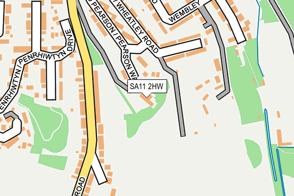 SA11 2HW map - OS OpenMap – Local (Ordnance Survey)