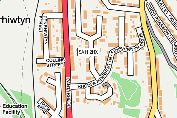 SA11 2HX map - OS OpenMap – Local (Ordnance Survey)