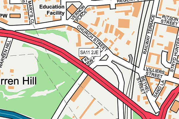 SA11 2JE map - OS OpenMap – Local (Ordnance Survey)