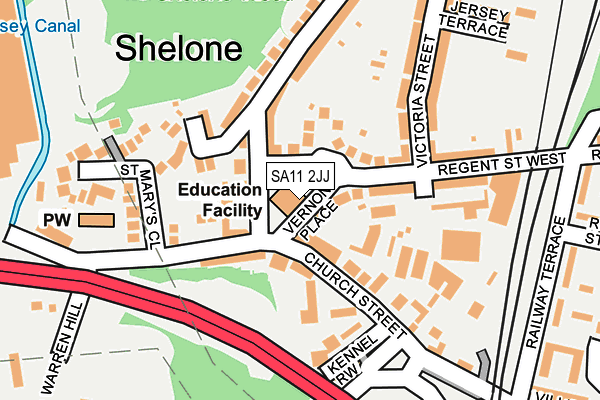 SA11 2JJ map - OS OpenMap – Local (Ordnance Survey)