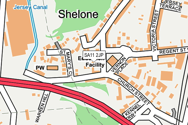 SA11 2JP map - OS OpenMap – Local (Ordnance Survey)