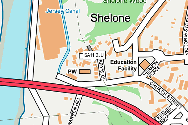 SA11 2JU map - OS OpenMap – Local (Ordnance Survey)