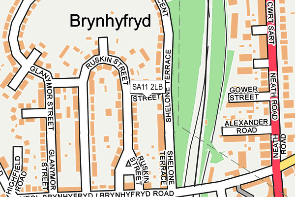 SA11 2LB map - OS OpenMap – Local (Ordnance Survey)