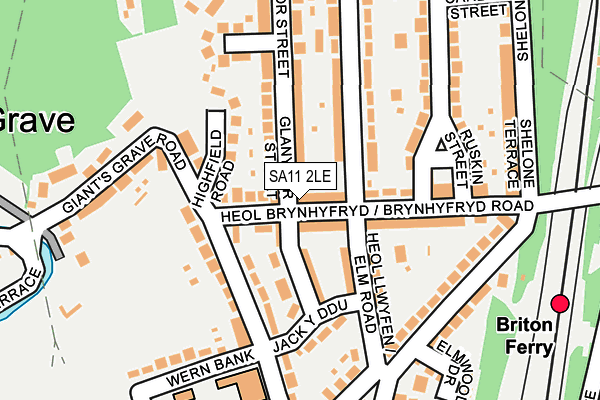 SA11 2LE map - OS OpenMap – Local (Ordnance Survey)