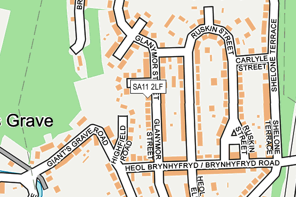 SA11 2LF map - OS OpenMap – Local (Ordnance Survey)
