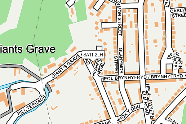 SA11 2LH map - OS OpenMap – Local (Ordnance Survey)