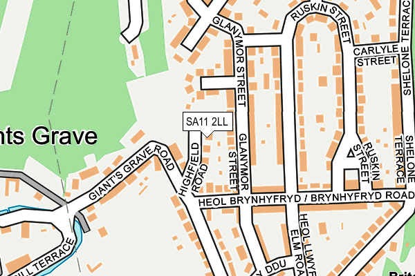 SA11 2LL map - OS OpenMap – Local (Ordnance Survey)