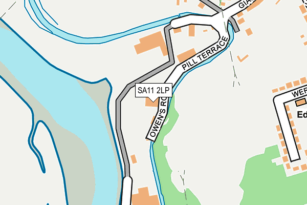 SA11 2LP map - OS OpenMap – Local (Ordnance Survey)