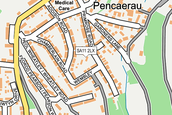 SA11 2LX map - OS OpenMap – Local (Ordnance Survey)