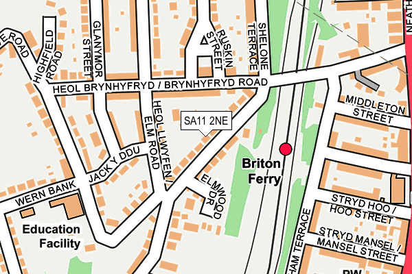 SA11 2NE map - OS OpenMap – Local (Ordnance Survey)