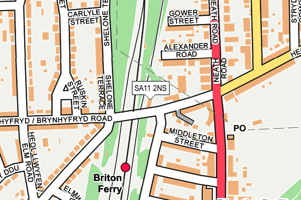 SA11 2NS map - OS OpenMap – Local (Ordnance Survey)