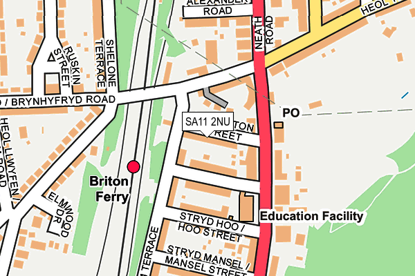SA11 2NU map - OS OpenMap – Local (Ordnance Survey)