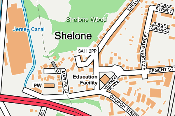 SA11 2PP map - OS OpenMap – Local (Ordnance Survey)