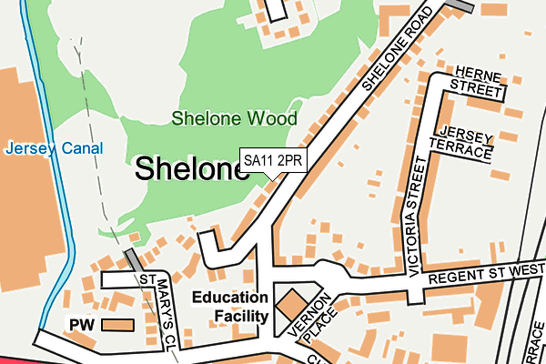 SA11 2PR map - OS OpenMap – Local (Ordnance Survey)