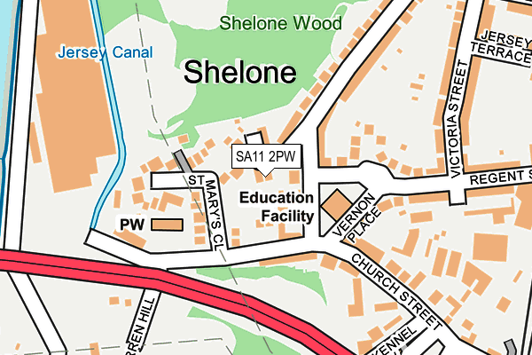 SA11 2PW map - OS OpenMap – Local (Ordnance Survey)