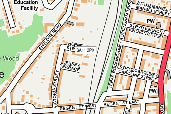 SA11 2PX map - OS OpenMap – Local (Ordnance Survey)