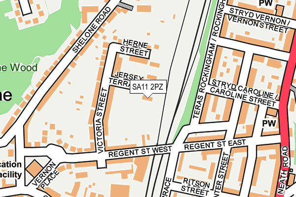 SA11 2PZ map - OS OpenMap – Local (Ordnance Survey)